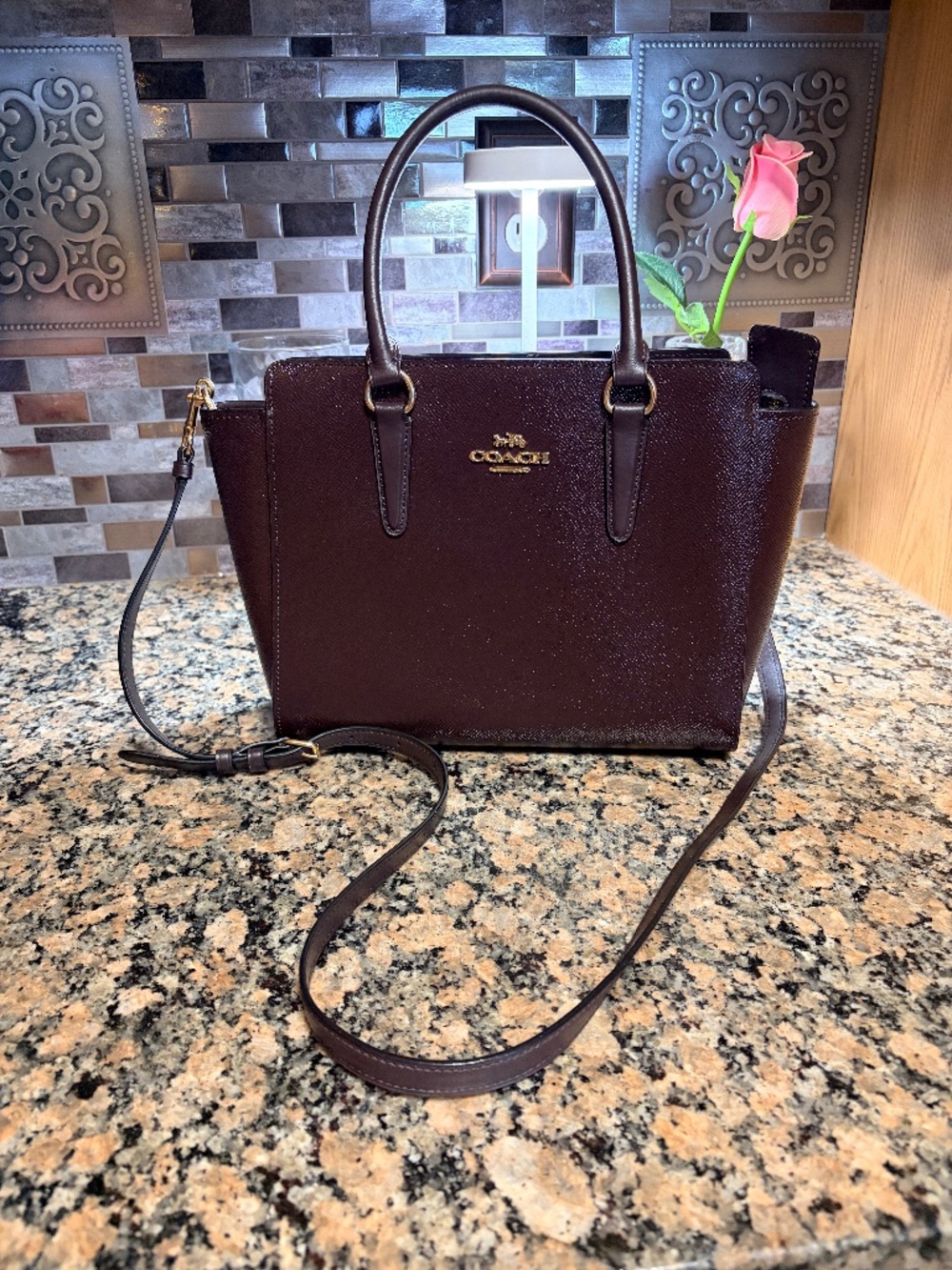 Coach Leah Satchel oxblood